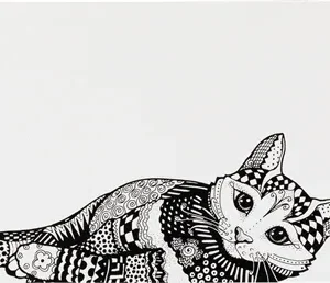 Trixie Placemat Kat 44x28 cm 6 St - Wit
