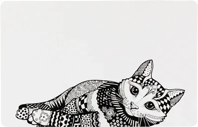 Trixie Placemat Kat 44x28 cm 6 St - Wit