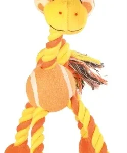 Trixie Pluche Dier met Touw en Tennisbal Giraf 28 cm 3 St