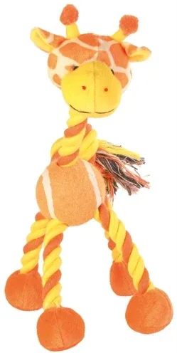 Trixie Pluche Dier met Touw en Tennisbal Giraf 28 cm 3 St
