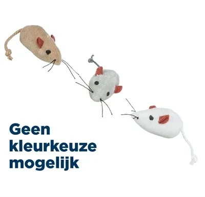 Trixie Pluche Muizen Assorti 5 Cm 24 St