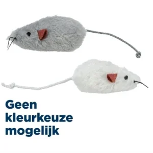Trixie Pluche Muizen Langharig 9 cm 48 St - Assorti