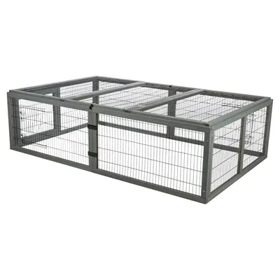 Trixie Ren Met Afdekking Hout Grijs 174X109X48 Cm - Image 2