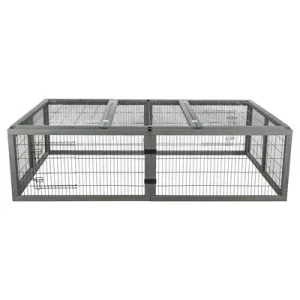 Trixie Ren Met Afdekking Hout Grijs 174X109X48 Cm