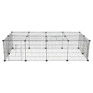 Trixie Ren Met Afdekking Metaal Zwart 152X72X38 Cm
