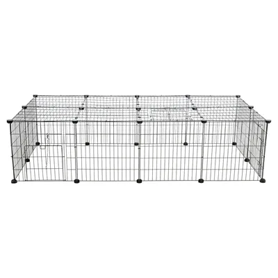 Trixie Ren Met Afdekking Metaal Zwart 152X72X38 Cm