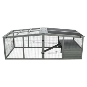 Trixie Ren Xl Met Afdekking Hout Grijs 233X79X116 Cm