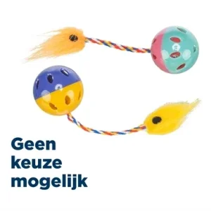 Trixie Set Ratelballen met Staart Kunststof 4x4x4 cm 4x2 St - Assorti