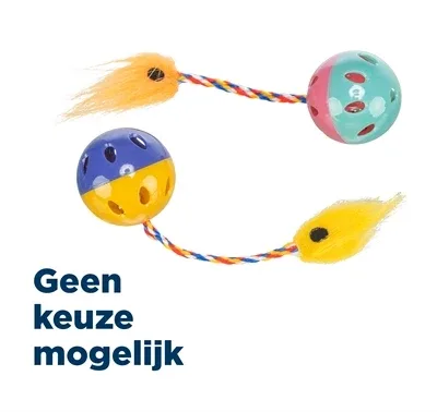 Trixie Set Ratelballen met Staart Kunststof 4x4x4 cm 4x2 St - Assorti