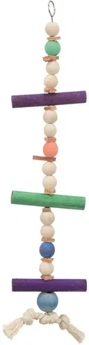 Trixie Speelgoed met Touw Kralen Hout Leer Meerkleurig 28 cm 3 St