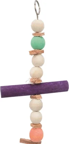 Trixie Speelgoed met Touw Kralen Hout Leer Meerkleurig 28 cm 3 St - Image 2