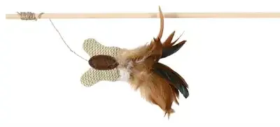 Trixie Speelhengel Vlinder Veer / Hout / Jute Met Catnip 45 cm 4 St