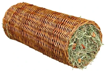 Trixie Tunnel Wilg met Hooi Wortel 33x15x15 cm - 110 gr