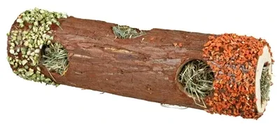 Trixie Tunnelbuis met Hooi en Hibiscusbloesem Wortel Erwt 30x9x9 cm 2 St - 35 gr