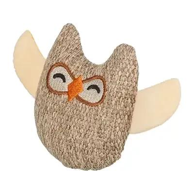 Trixie Uil Stof / Pluche Met Kattenkruid / Catnip Beige 8 cm - Image 2