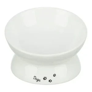 TRIXIE VOERBAK / DRINKBAK DOGS KERAMIEK VERHOOGD WIT 17X17X13,5 CM