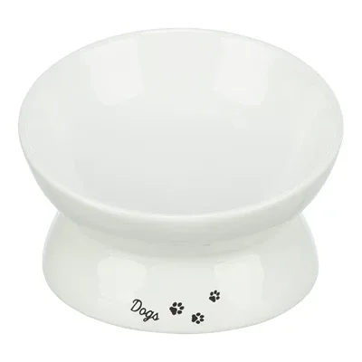 TRIXIE VOERBAK / DRINKBAK DOGS KERAMIEK VERHOOGD WIT 17X17X13,5 CM