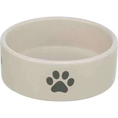 Trixie Voerbak Drinkbak Hond Pootmotief Keramiek Lichtgrijs 12 cm - 300 ml - Image 2