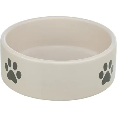Trixie Voerbak Drinkbak Hond Pootmotief Keramiek Lichtgrijs 12 cm - 300 ml