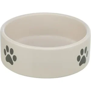 Trixie Voerbak Drinkbak Hond Pootmotief Keramiek Lichtgrijs 16 cm - 800 ml
