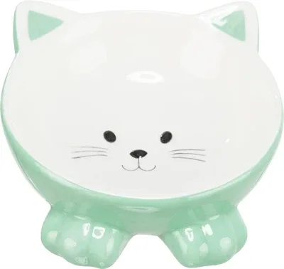 Trixie Voerbak Drinkbak Kattenkop Verhoogd Keramiek 14 cm 4st - 150 ml - Image 2