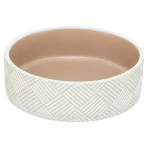 Trixie Voerbak / Drinkbak Patroon Keramiek Wit / Beige 18X18X7 Cm
