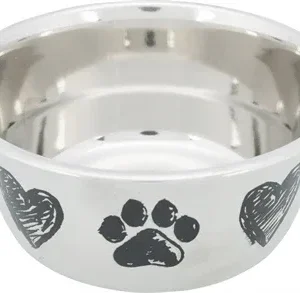 Trixie Voerbak Hond Print Schets Hart Pootje Gepoedercoat 1 Ltr 15 cm 4st - 1000 ml