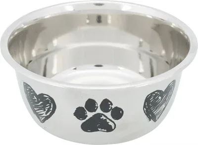 Trixie Voerbak Hond Print Schets Hart Pootje Gepoedercoat 1 Ltr 15 cm 4st - 1000 ml
