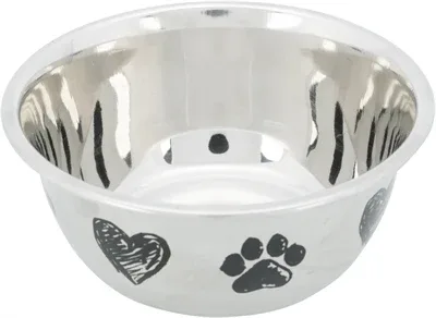 Trixie Voerbak Hond Print Schets Hart Pootje Gepoedercoat 13 cm 4st - 500 ml