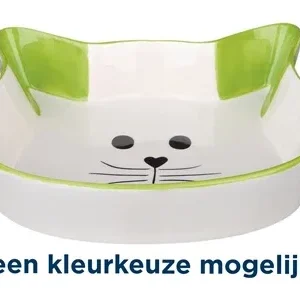Trixie Voerbak Waterbak Kattenhoofd met Gezicht Keramiek 15x10 cm 4 St - 200 ml
