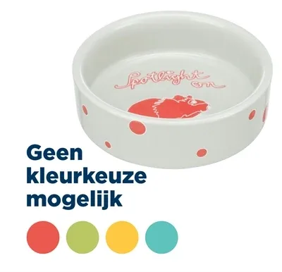 Trixie Voerbak Waterbak Keramiek Spotlight Hamster 8 cm 4 St - 90 ml