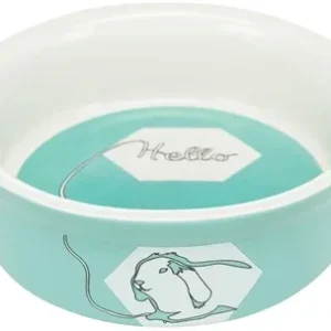 Trixie Voerbak Waterbak Keramiek Strip Konijn 11 cm 4st - Assorti