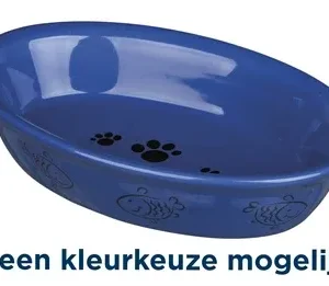 Trixie Voerbak Waterbak Ovaal Poot Vismotief Keramiek 15x10 cm 4 St - 200 ml