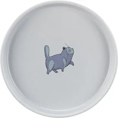 Trixie Voerbak Waterbak Plat en Breed Kattenprint 23 cm 4 St - 600 ml - Image 2