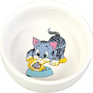 Trixie Voerbak Waterbak Stripkat met Bak Keramiek 11 cm 4 St - 300 ml