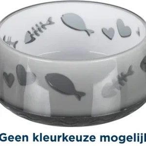 Trixie Voerbak Waterbak Vis Hart Kunststof Rubberring 12 cm 4 St - 300 ml