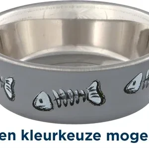Trixie Voerbak Waterbak Visgraat Rvs Kunststof Rubber 12 cm 4 St - 250 ml