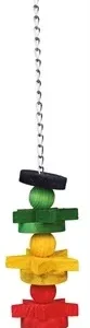 Trixie Vogelspeelgoed aan Ketting met Touw Hout Meerkleurig 30 cm