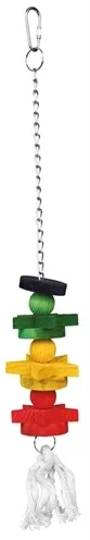 Trixie Vogelspeelgoed aan Ketting met Touw Hout Meerkleurig 30 cm