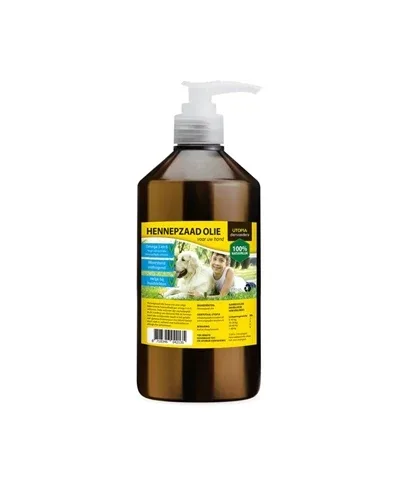 Utopia Diertotaal Hennepzaadolie met Pompje 1 Ltr - 10 kg