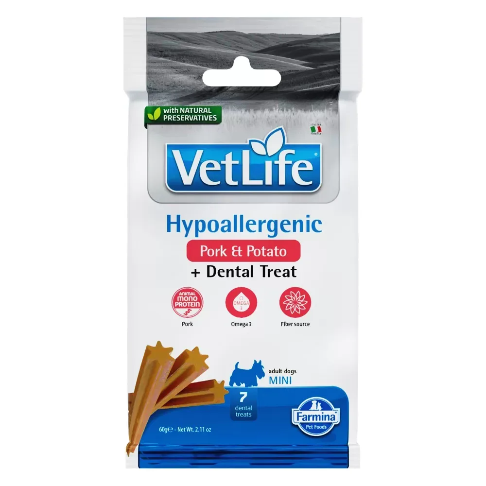 Vet Life Dental Treats Hypoallergenic Pork Potato