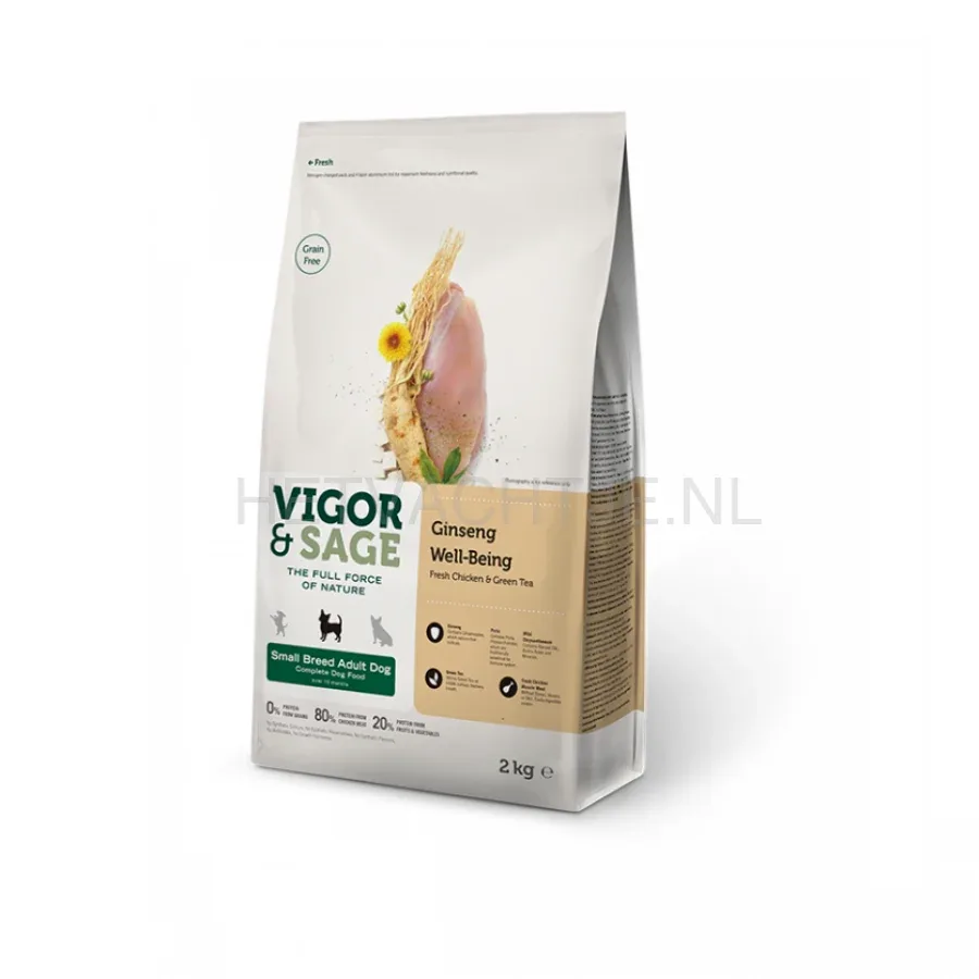 VIGOR & SAGE - GINSENG WELL-BEING SMALL BREED volwassen kleine hondenrassen