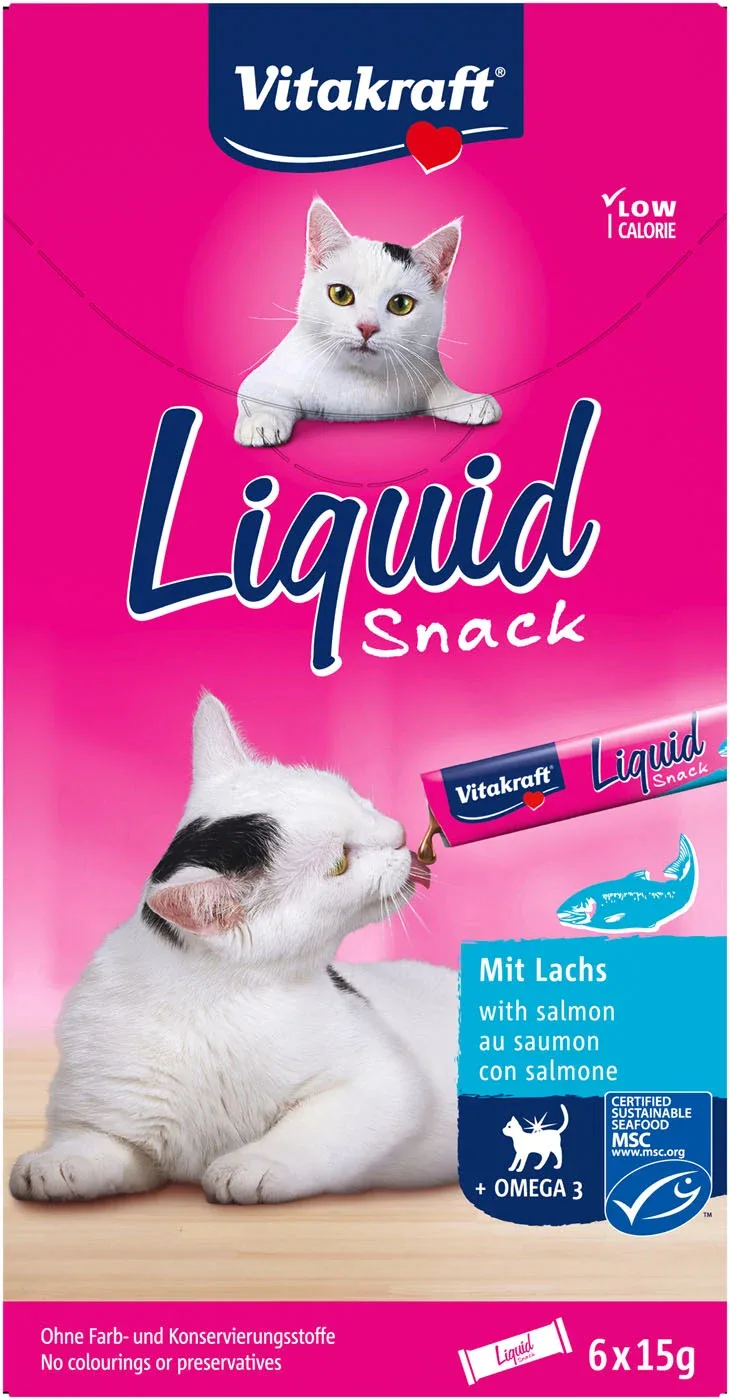 Vitakraft Cat-Liquid - Kattensnacks - 6x15 gram - 90 Gram - kip
