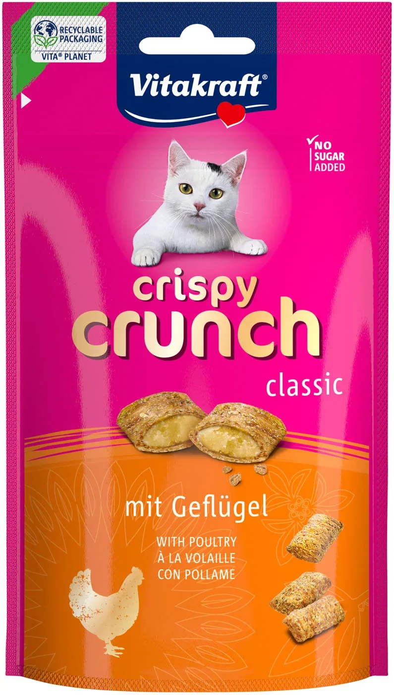 Vitakraft Crispy Crunch Superfood - Kattensnack - 60 Gram - kip, kalkoen