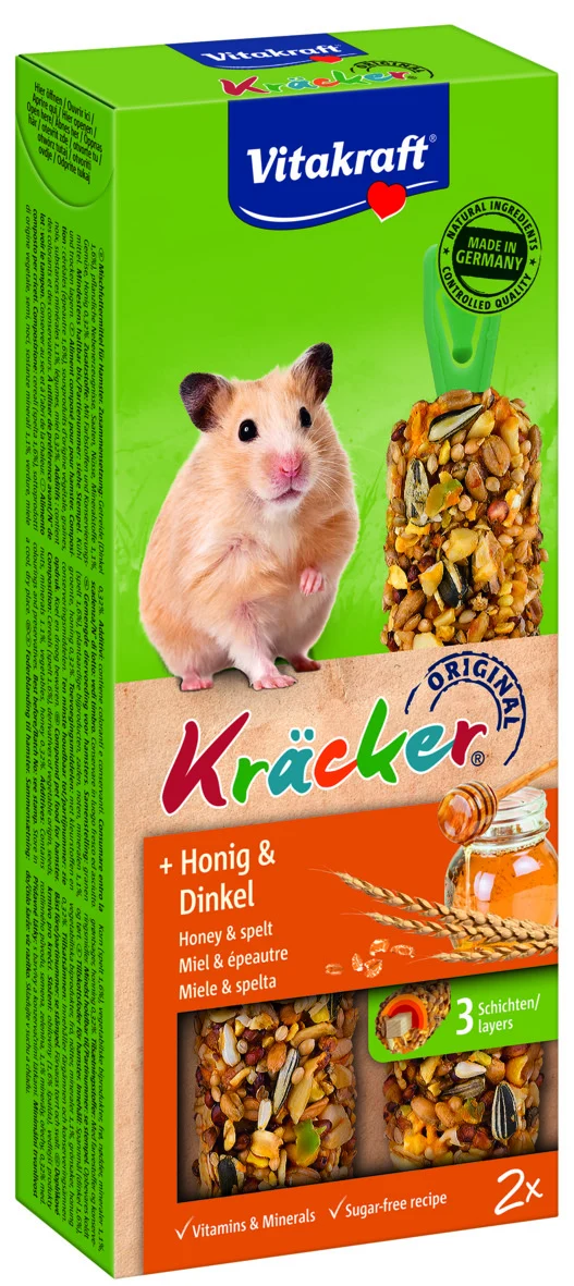 Vitakraft Kr盲cker 2 in 1 - Hamstersnack - Honing