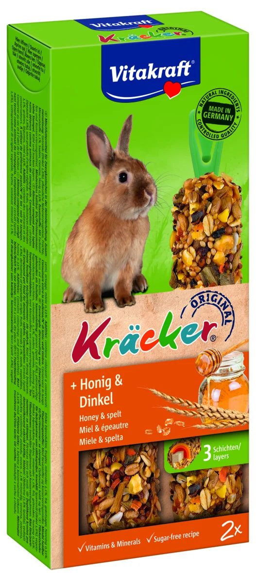 Vitakraft Kr盲cker 2 in 1 - Konijnensnack - Honing