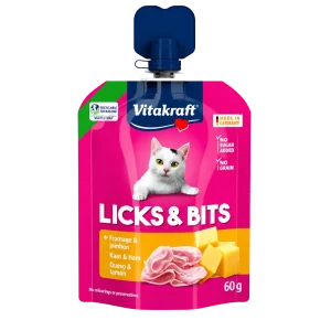 Vitakraft Licks & Bits Kaas & Ham Kat 60 gr