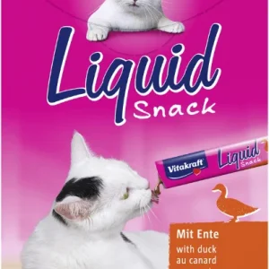 Vitakraft Liquid Snacks met eend kattensnoep (6 x 15 g)