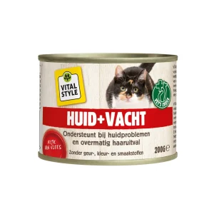 Vitalstyle Huid + Vacht - Kattenvoer - 200 Gram - vis|rund|gevogelte