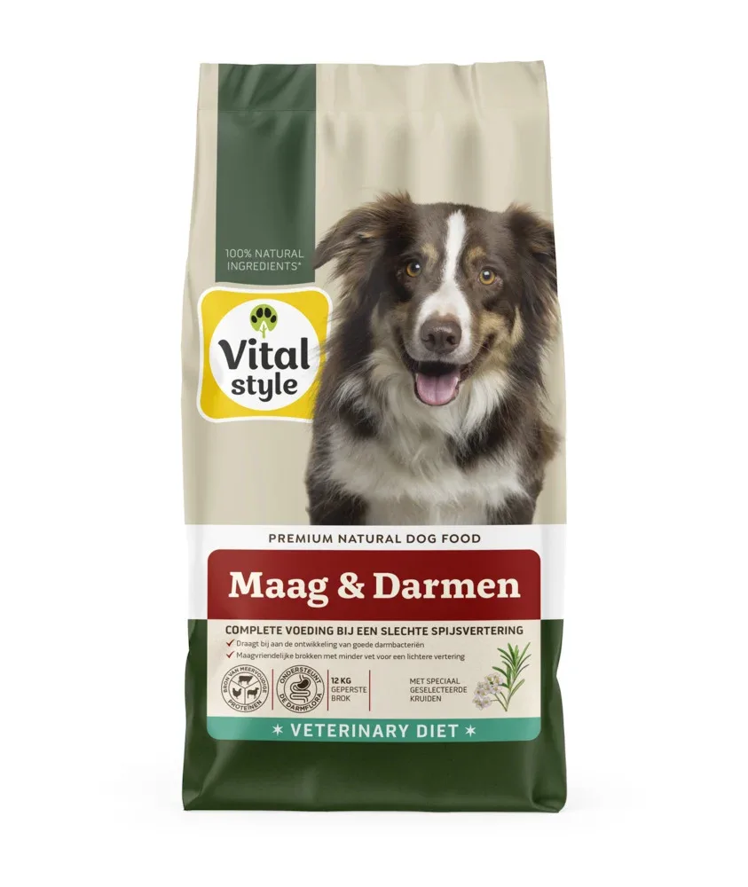 Vitalstyle Maag & Darmen - Hondenvoer - 3 Kilogram - rund, kip